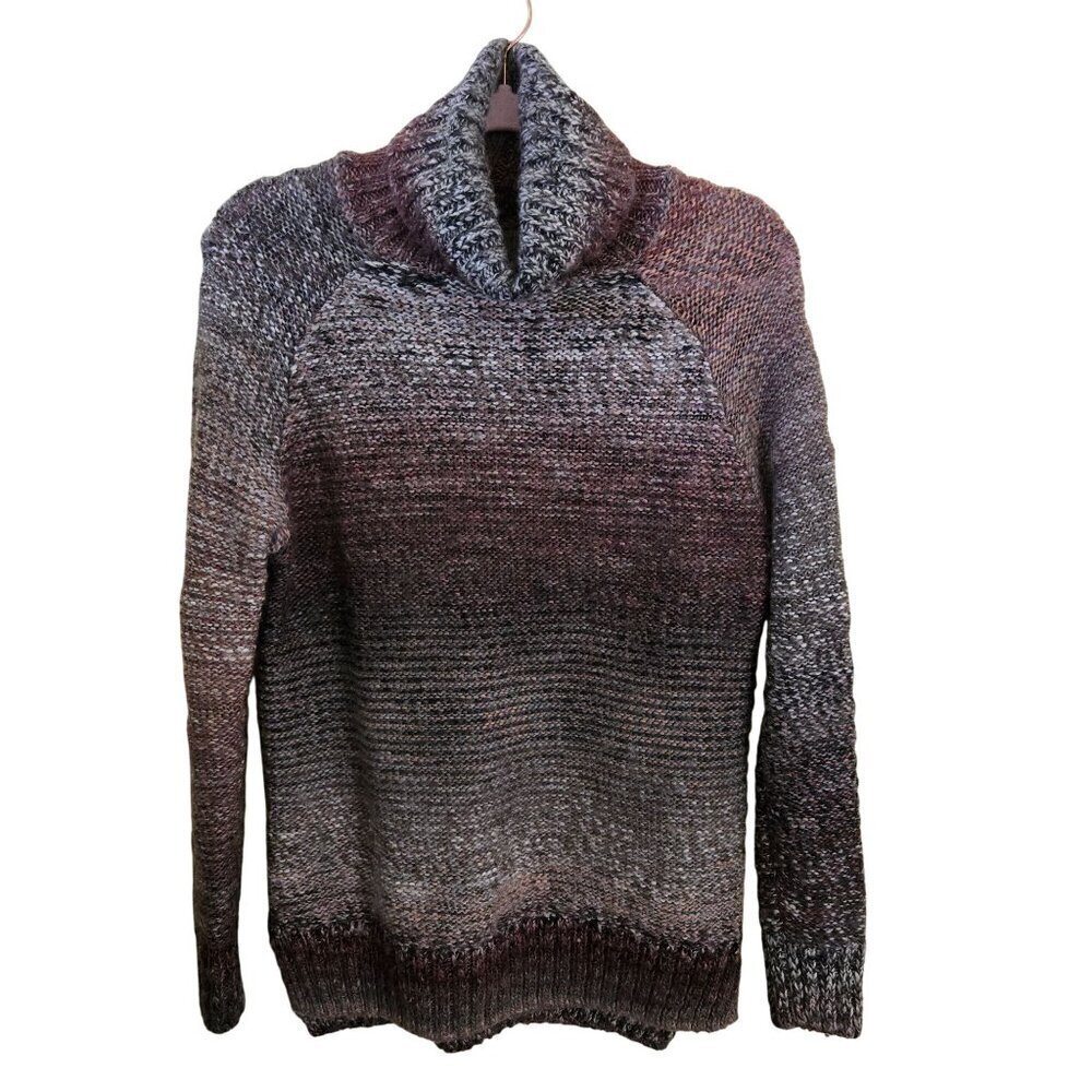 Prana Autumn Rein Sweater Ombre Wool Blend Oversized Turtleneck Tunic Size XS - Picture 2 of 9